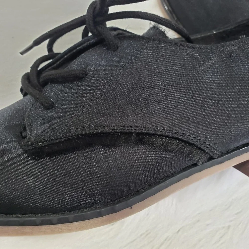 Sugar dramadays black satin oxford shoes woman's size 7 NEW no lid on box - Picture 3 of 9